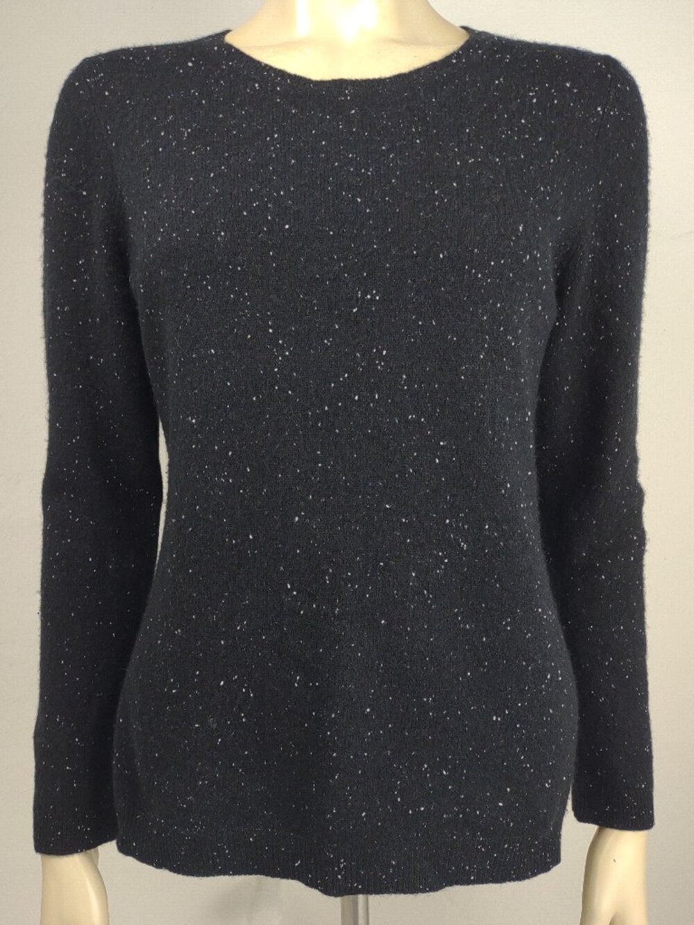 Charter Club black speckled 100% Cashmere pullover sweater womens Medium